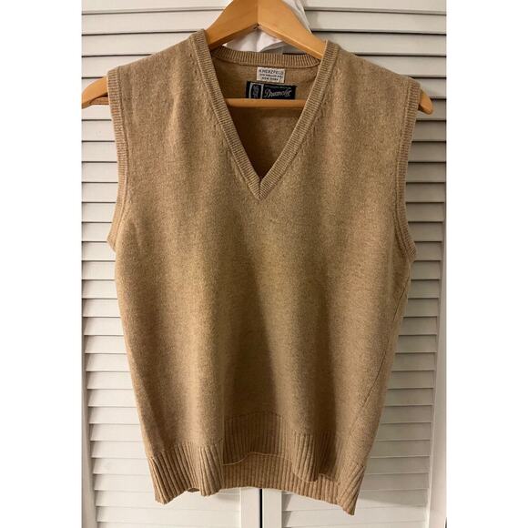 Drumohr Men's Sleeveless Sweater Vest Camel Color A+